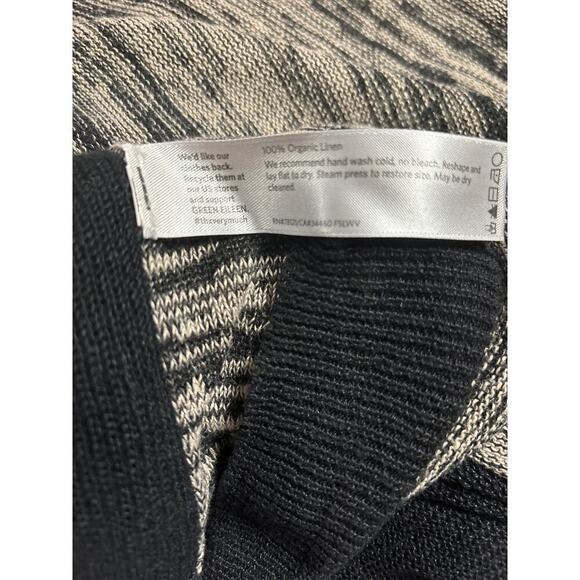 Eileen Fisher 100% Organic Linen Women’s Poncho Fall Layering Black Gray Witchy - Picture 6 of 6